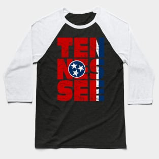 Vintage Tennessee flag with stars USA Baseball T-Shirt